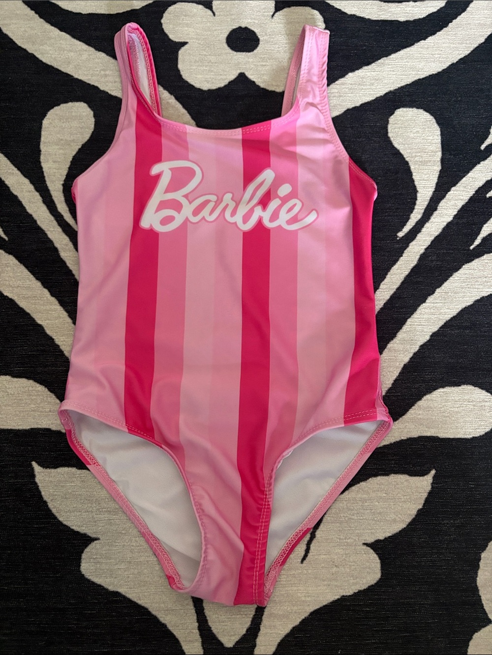 Barbie Pink Striped One-Piece Swimsuit 6/6x